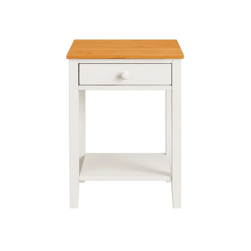White bedside table - bedside, wooden