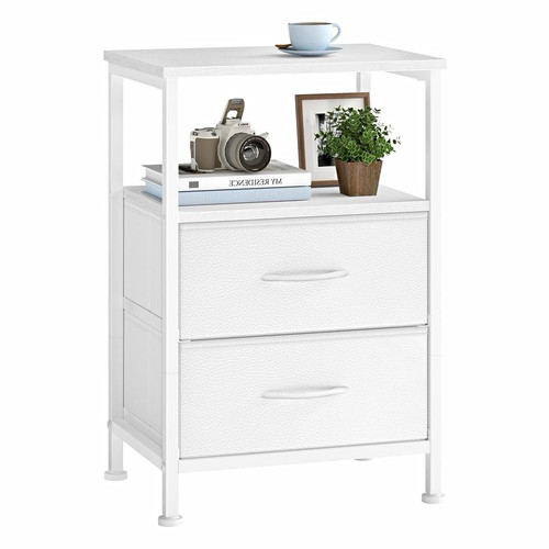 Songmics white bedside table - white,