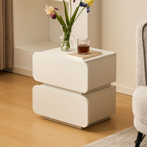 White bedside table cabinet - white,