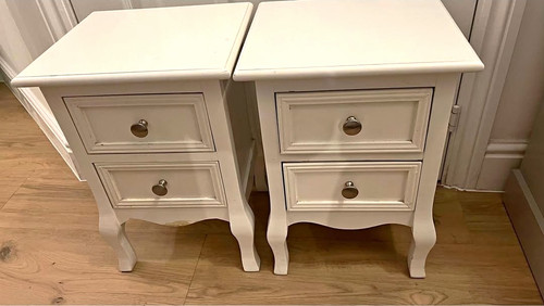 Pair white painted wood - pair,