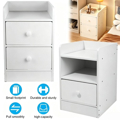 Drawer white bedside cabinet - drawer,