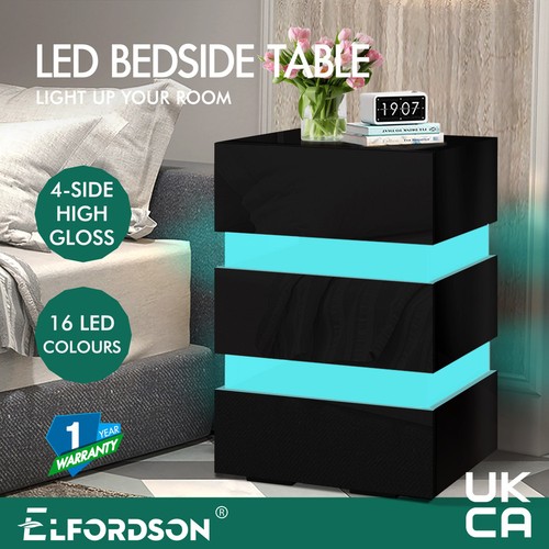 Elfordson bedside table - bedside, led