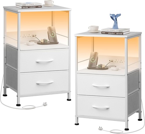 2pcs modern led bedside table - modern,