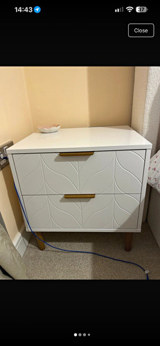 White drawer bedside - white, 2-drawer