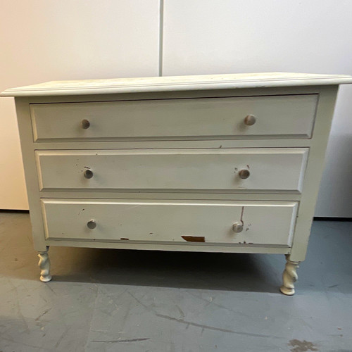 White painted wood bedside - painted,