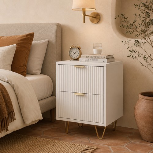 Set white bedside - of,