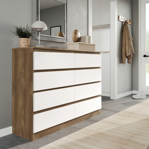Wide wooden chest drawers - of, 8