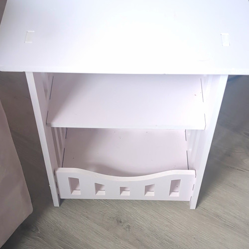 White bedside table with - table,