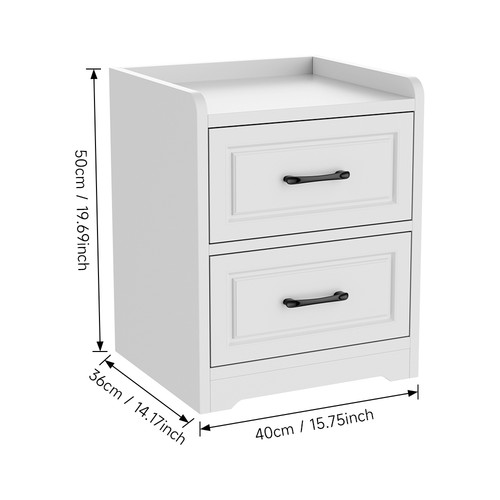 White bedside table - white,
