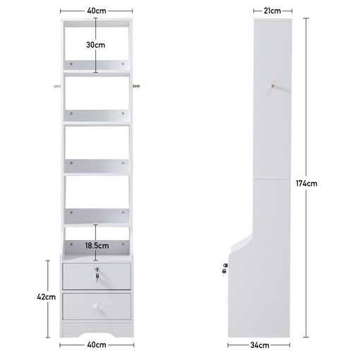 White bedside table cabinet - bedside,