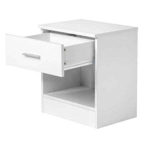 White bedside table - white,