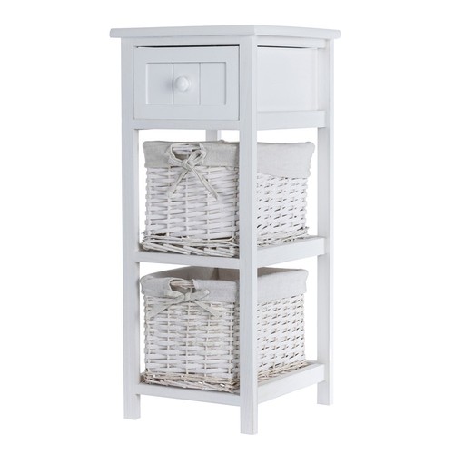 Livivo rustic white - white, bedside
