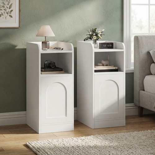 Set slim white bedside - set,