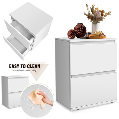 White bedside table - with, 2