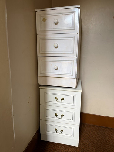 White bedside cabinet 3 - cabinet,,