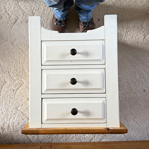 White painted wooden - wooden, bedside