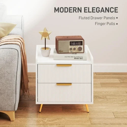 White bedside table - table, 2