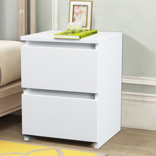 White modern bedside table - modern,