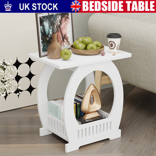Bedside table white drawer - white,