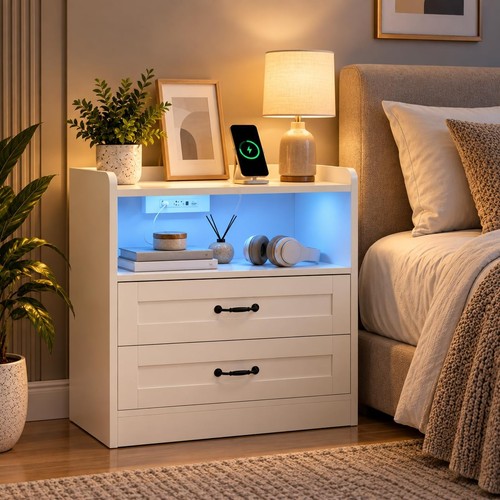 Bedside cabinet with led - bedside,