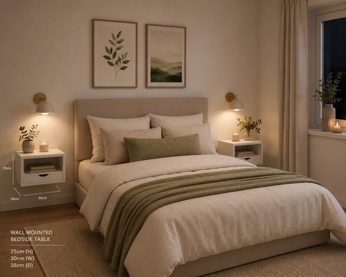 White bedside table - , one