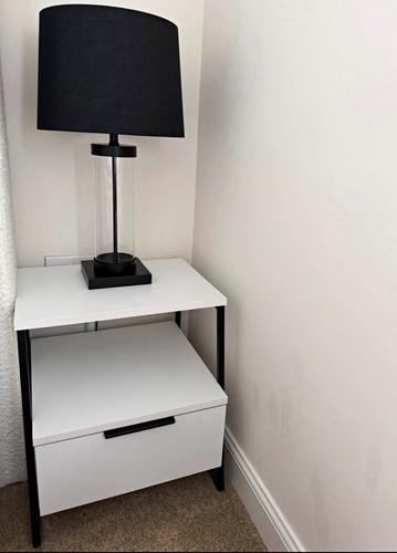 Set white bedside table - of,