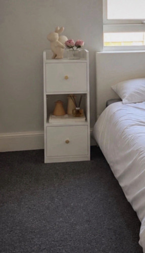 White bedside table drawer - table, 2