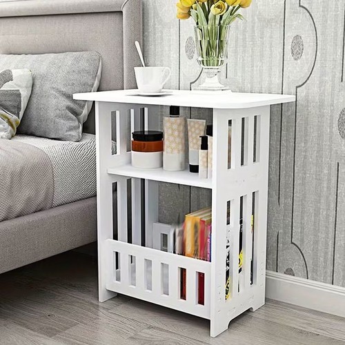 Bedside table white drawer - white,