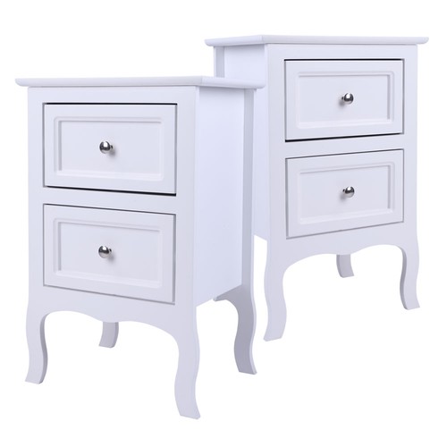 Pair white bedroom bedside - pair,