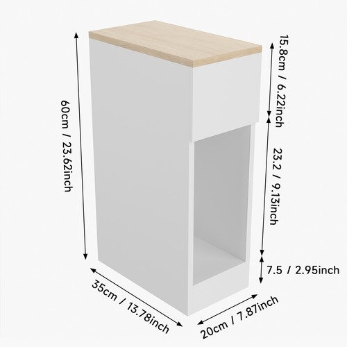 Narrow cabinet tables - narrow, white