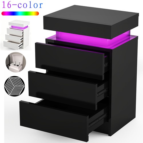 High gloss bedside table - high,