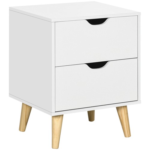 Elegant white nightstand - white,
