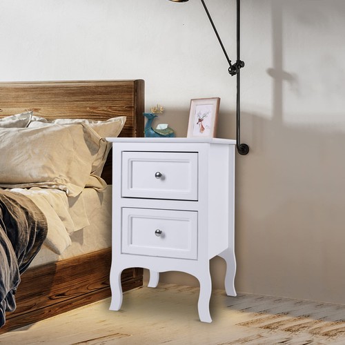 White bedside table wooden - bedside,