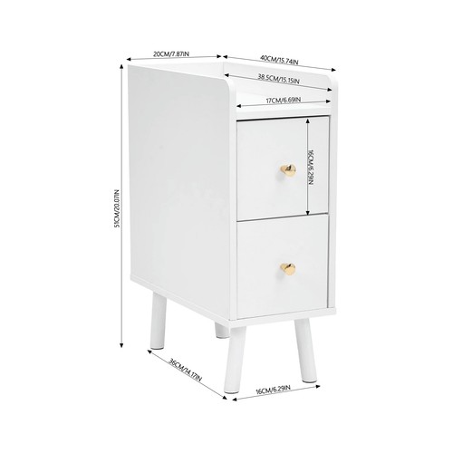Narrow slim bedside - narrow, table