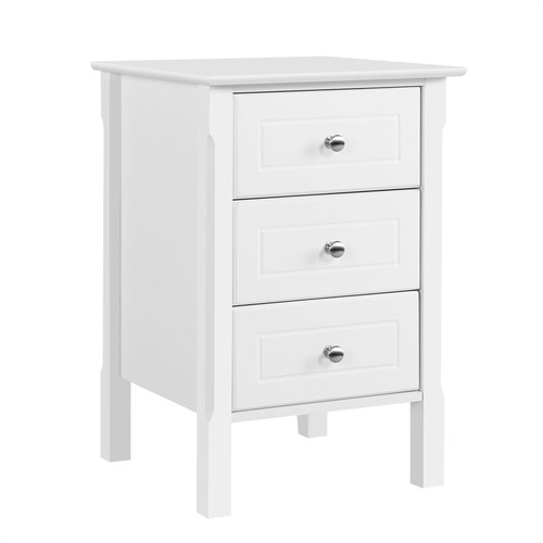 Nightstand table white - white, drawers