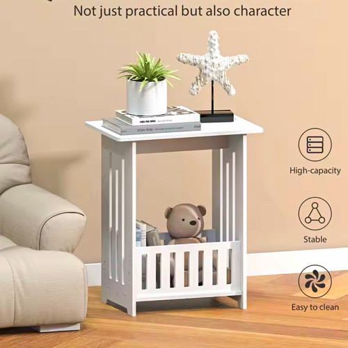 White bedside table with - white,