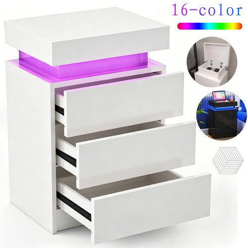 High gloss bedside table - gloss,