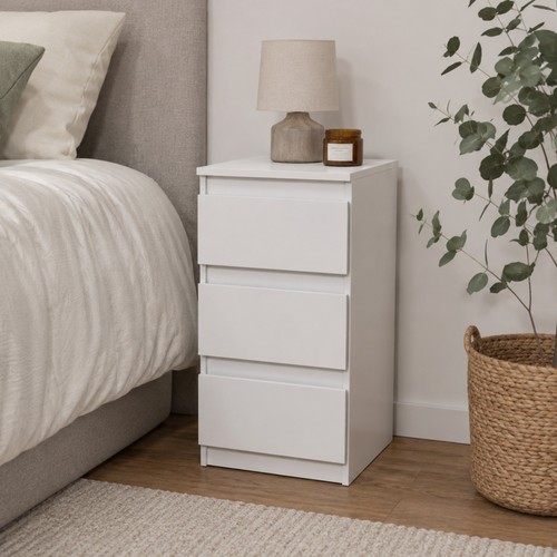 Drawer white bedside - white,