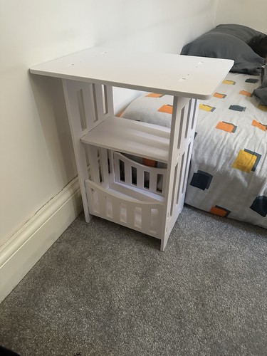 Small white bedside table new - white,